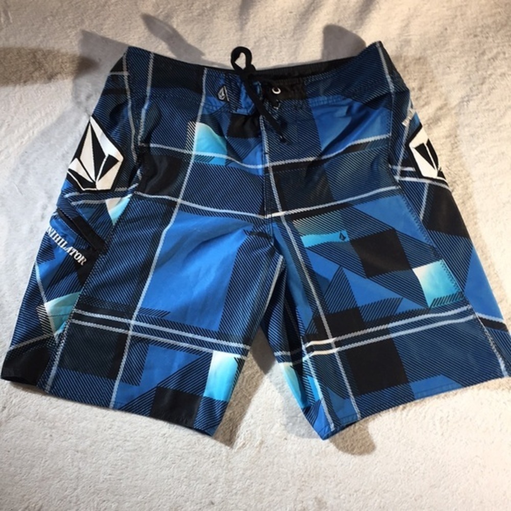 Volcom Mens Blue Print Graphic Board Shorts